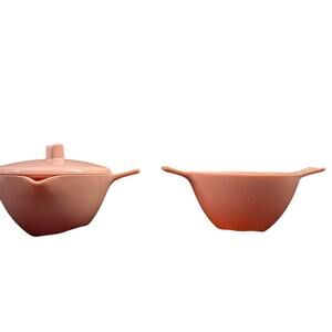 Vintage Pink Melamine Cream & Sugar Lid USA Bar Accessories MCM